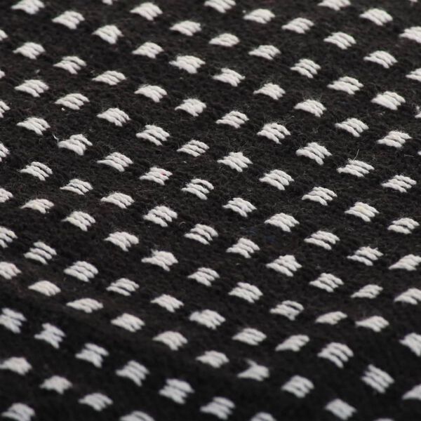vidaXL スローケット コットン製 スクエア 125x150cm ブラック