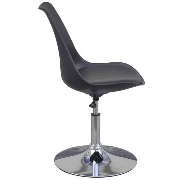 vidaXL 回転ダイニングチェア 2点 合成皮革製 ブラック