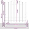 vidaXL ガーデンフェンス Woerden スピアトップ付き スチール 170x175 cm ブラック