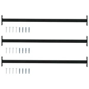 vidaXL 調整可能なウィンドウセーフティバー 3 個 710 -1200 mm スチール ブラック