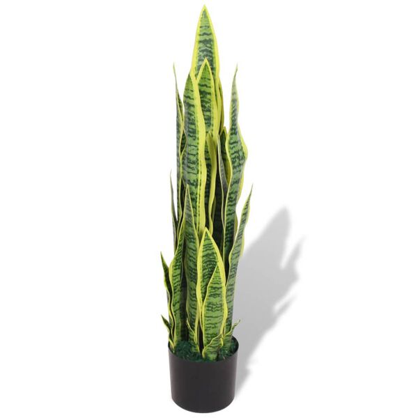 vidaXL 人工観葉植物 サンセベリア ポット付き 90cm グリーン