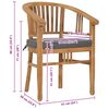 vidaXL ガーデンチェア クッション付き 2点 チーク無垢材