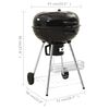 vidaXL 313358 vidaXL Kettle Charcoal BBQ Grill 73x58x96 cm Steel