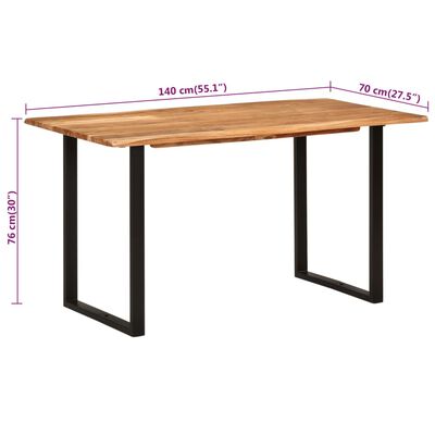 vidaXL ダイニングテーブル 140x70x76 cm アカシア無垢材
