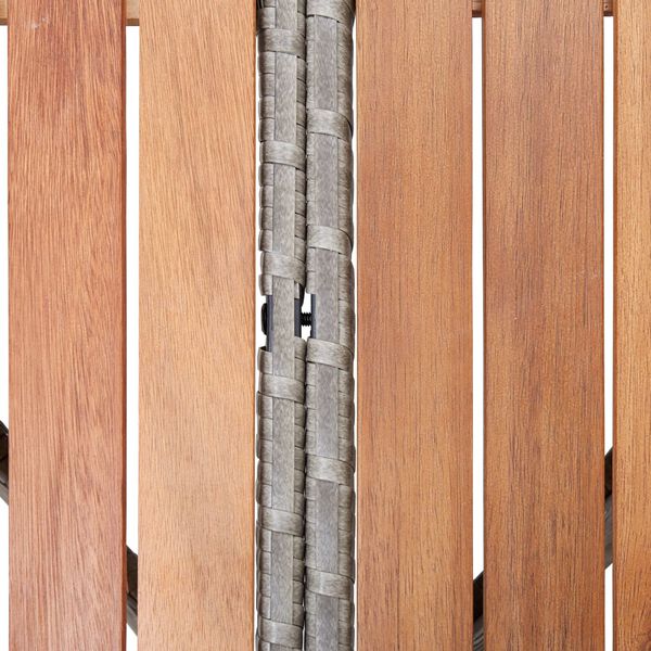 vidaXL ガーデンテーブル 115x74cm ポリラタン＆アカシア無垢材 グレー