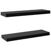 vidaXL フローティングウォールシェルフ 2点 ブラック 60x20x3.8 cm