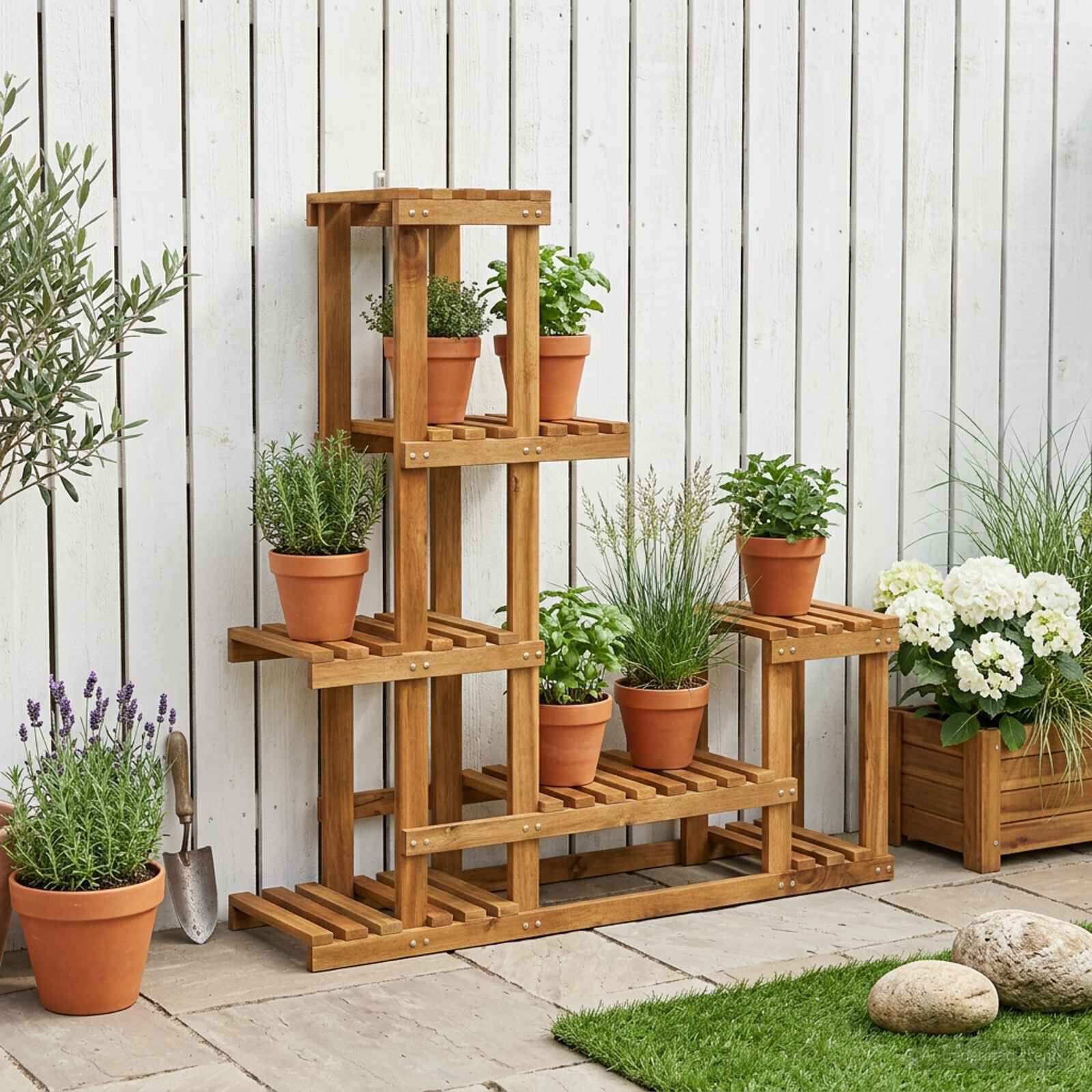 vidaXL 植物スタンド ナチュラル 93.5 x 25 x 91.5 cm ソリッド