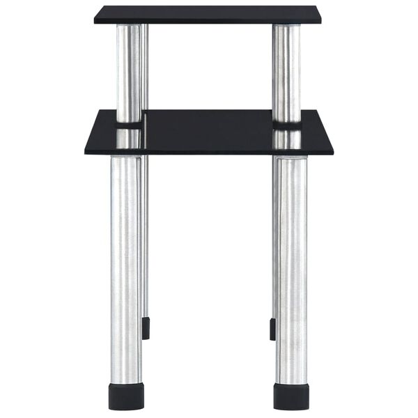 vidaXL キッチンシェルフ ブラック 45x16x26cm 強化ガラス製