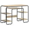vidaXL 収納付きデスク ソノマオーク 113.5 x 52 x 75.5 cm エンジニアードウッドとスチール