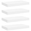 vidaXL フローティングウォールシェルフ 4点 ホワイト 40x23.5x3.8cm MDF