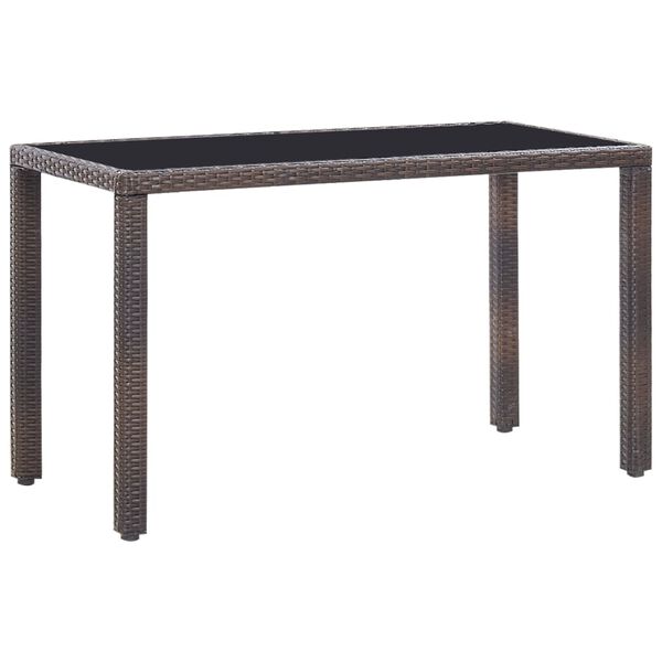 vidaXL 屋外ダイニング5点セット クッション付き ポリラタン製 ブラウン