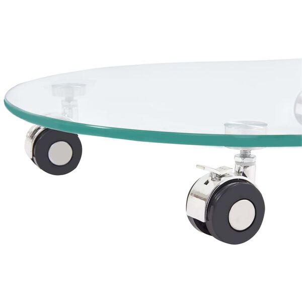 vidaXL コーヒーテーブル 45x40x58cm 強化ガラス製