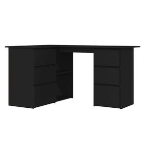 vidaXL コーナーデスク ブラック 145x100x76cm エンジニアリングウッド