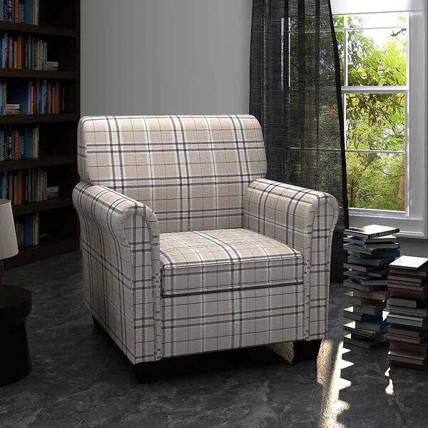 vidaXL ソファチェア クッション付き クリーム 生地製