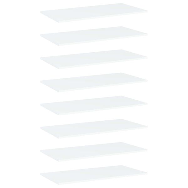 vidaXL 本棚ボード 8点 ホワイト 80x50x1.5cm エンジニアリングウッド