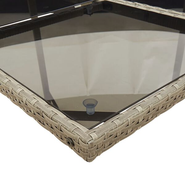 vidaXL ガーデンダイニング11点セット クッション付き グレー ポリラタン製