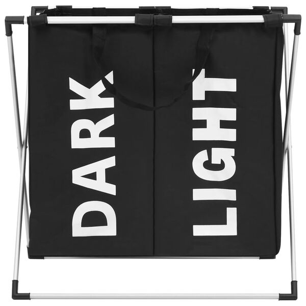 vidaXL 2列ランドリーソーター ブラック