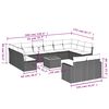 vidaXL ガーデンラウンジ13点セット クッション付き グレー ポリラタン製