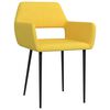 vidaXL ダイニングチェア 2点 イエロー 布製