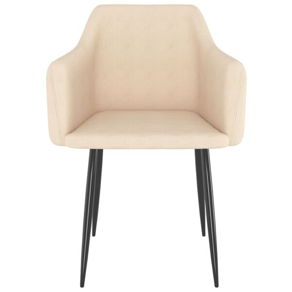 vidaXL ダイニングチェア 2点セット クリーム 布張り