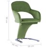vidaXL ダイニングチェア 2点 グリーン ベルベット製