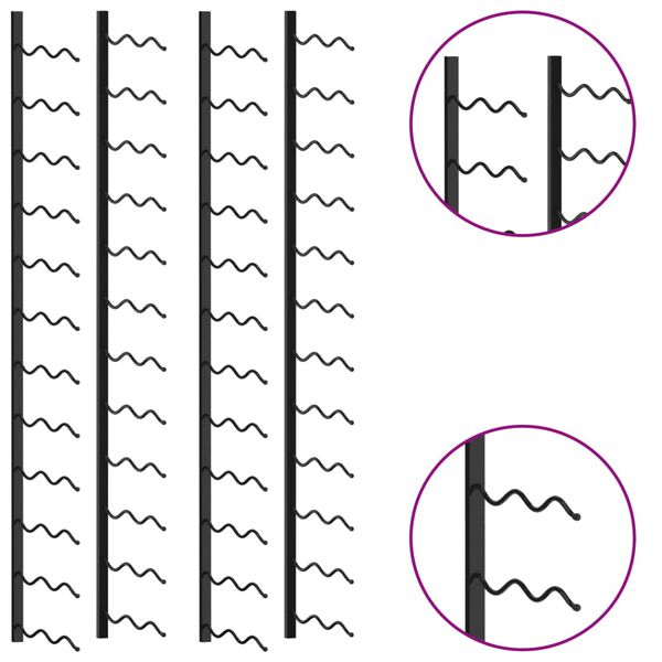vidaXL 壁掛けワインラック 48本 2点 ブラック 鉄製