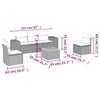 vidaXL ガーデンソファ6点セット クッション付き グレー ポリラタン製