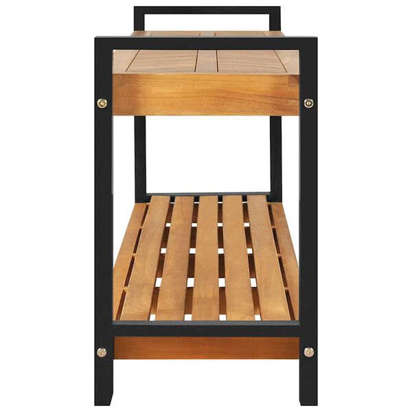 vidaXL ベンチ ストレージ付き ブラウン 160 x 30 x 50 cm チーク無垢材