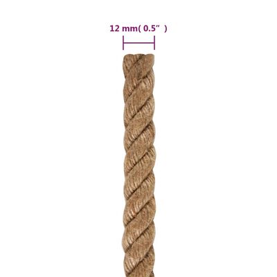 vidaXL ロープ 100％ジュート 12mm (直径) 250m (全長)