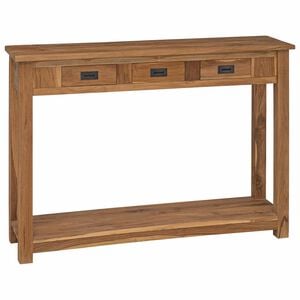 vidaXL コンソール テーブル ナチュラル 110 x 30 x 80 cm 無垢のティークウッド