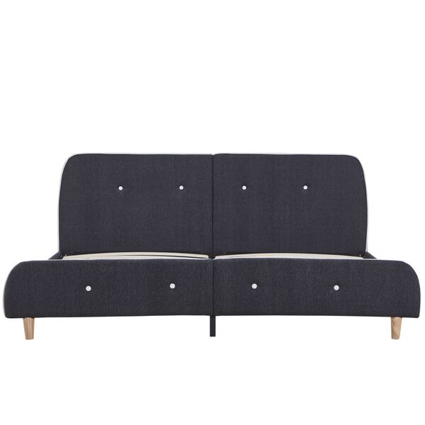 vidaXL ベッドフレーム ダークグレー 布製 150x200cm