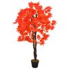 vidaXL 人工観葉植物 カエデ (モミジ) ポット付き 120cm レッド