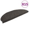 vidaXL 階段マット 粘着式 15枚入り 65x21x4 cm アンスラサイト 半円形 大