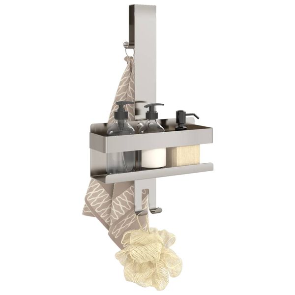 vidaXL 吊り下げ式シャワーキャディ つや消し 304 ステンレススチール製