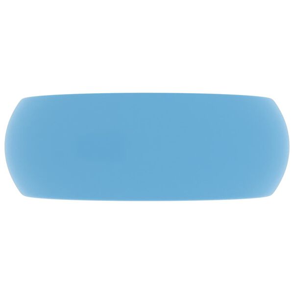 vidaXL ラグジュアリー 洗面器 丸型 マットライトブルー 40x15cm セラミック製