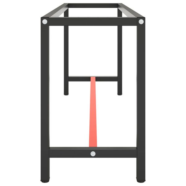 vidaXL ワークベンチフレーム マットブラック＆マットレッド 190x50x79 cm メタル