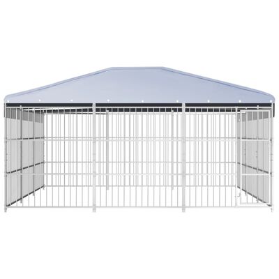 vidaXL 屋外用 犬小屋 屋根付き 450x450x200cm