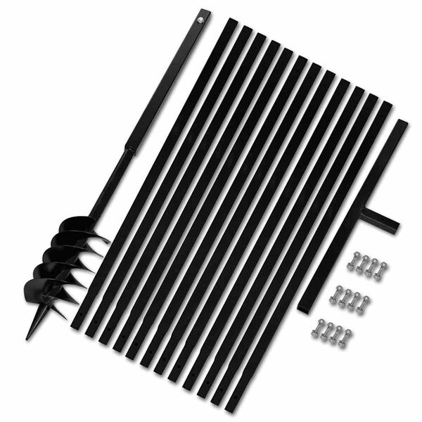 vidaXL グラウンドドリル ハンドル付き 120mm 延長チューブ 13m スチール