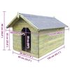 vidaXL ガーデン犬小屋 オープンルーフ付き 含浸松材