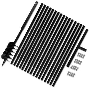 vidaXL グラウンドドリル ハンドル付き 120mm 延長チューブ 17m スチール