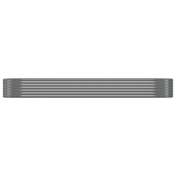 vidaXL ガーデンプランター 亜鉛メッキスチール 322x100x36 cm グレー