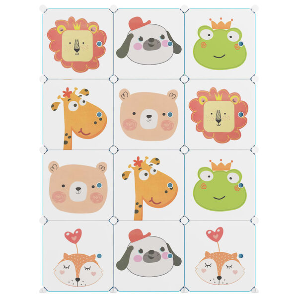 vidaXL キューブ収納キャビネット 子ども向け キューブ12点付 グリーン PP製