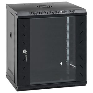 vidaXL 12U 壁掛け型ネットワークキャビネット 19インチ IP20 53x40x60cm