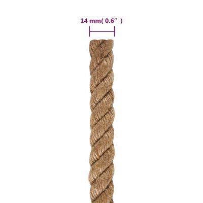 vidaXL ロープ 100％ジュート 14mm (直径) 100m (全長)