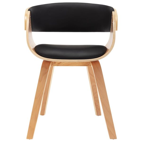 vidaXL ダイニングチェア 6点 ブラック 曲げ木細工＆合成皮革製