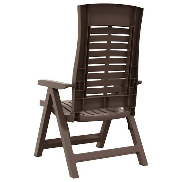 vidaXL ガーデンリクライニングチェア 2点 プラスチック製 モカ