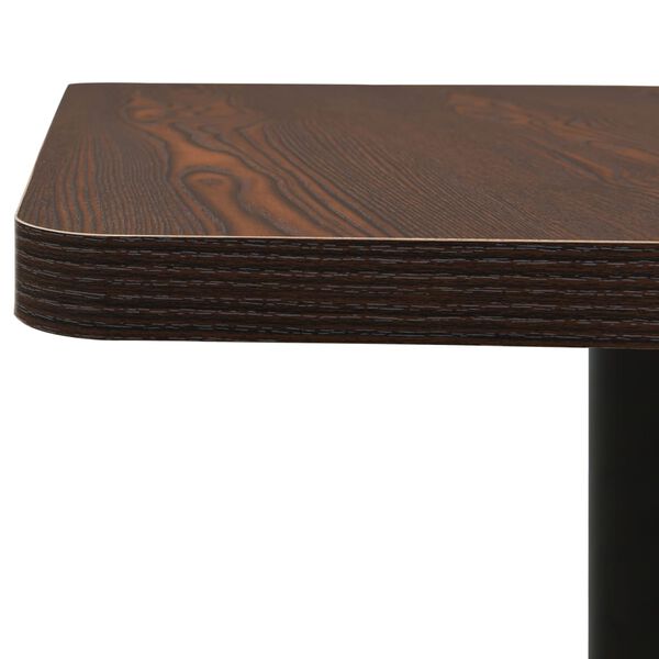 vidaXL ビストロテーブル ダークアッシュ 80x80x75cm MDF＆スチール