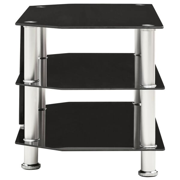 vidaXL TVキャビネット ブラック 75x40x40cm 強化ガラス製