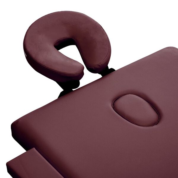 vidaXL 折りたたみ式マッサージテーブル 二つ折り アルミ製 ワインパープル
