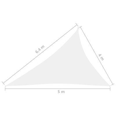 vidaXL サンシェードセイル 4x5x6.4m 三角形 オックスフォード生地 ホワイト